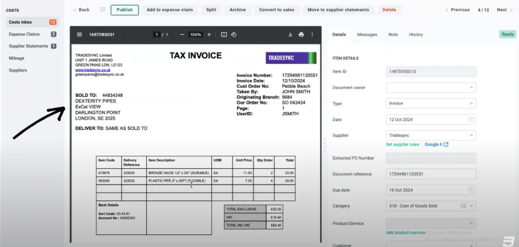 Карточка счёта и форма реквизитов в Dext Prepare