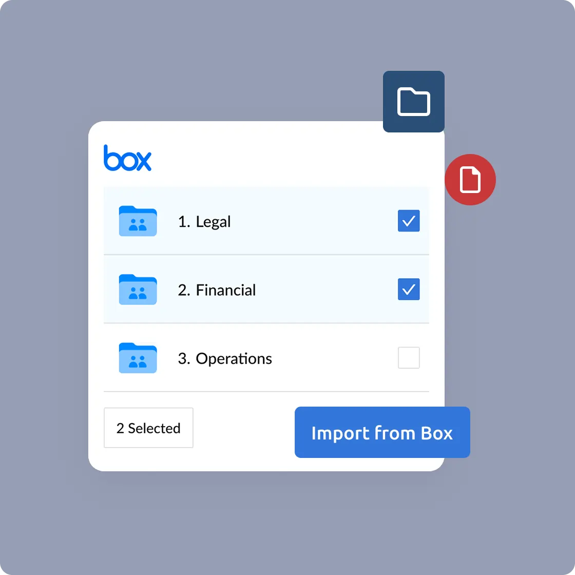 Импорт папок из Box в Digify