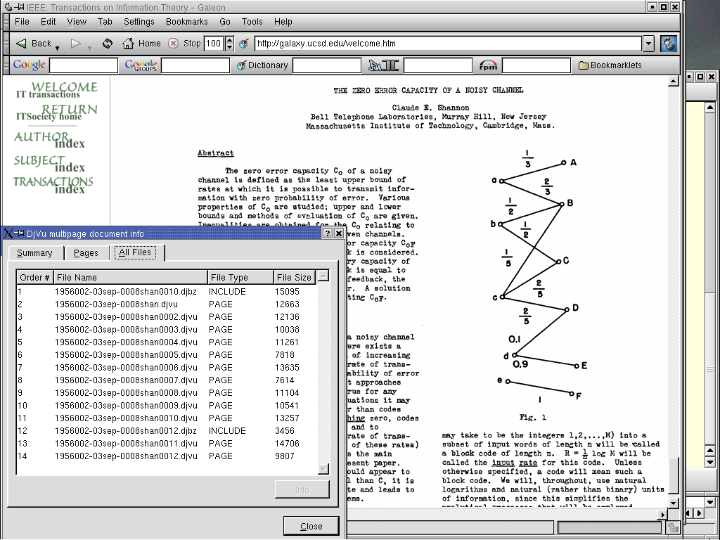 DjVuLibre viewer/plugin с окном информации о многостраничном документе и списком файлов страниц