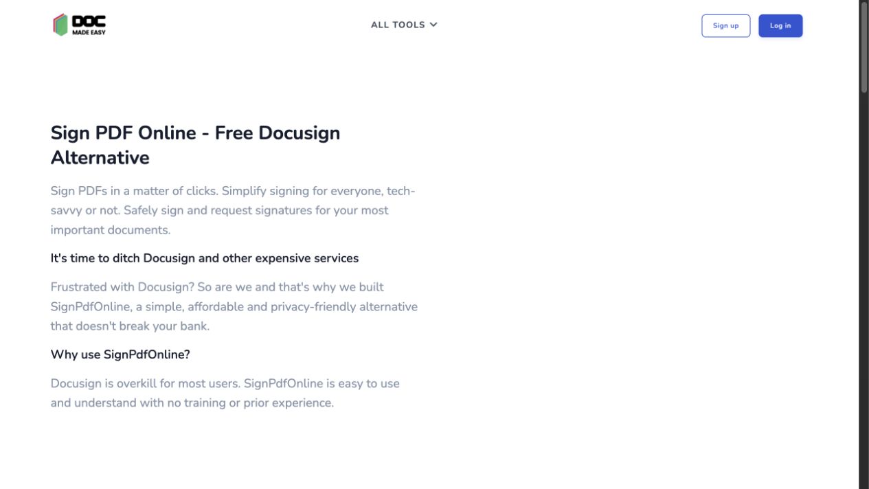 Онлайн-подпись PDF в DocMadeEasy