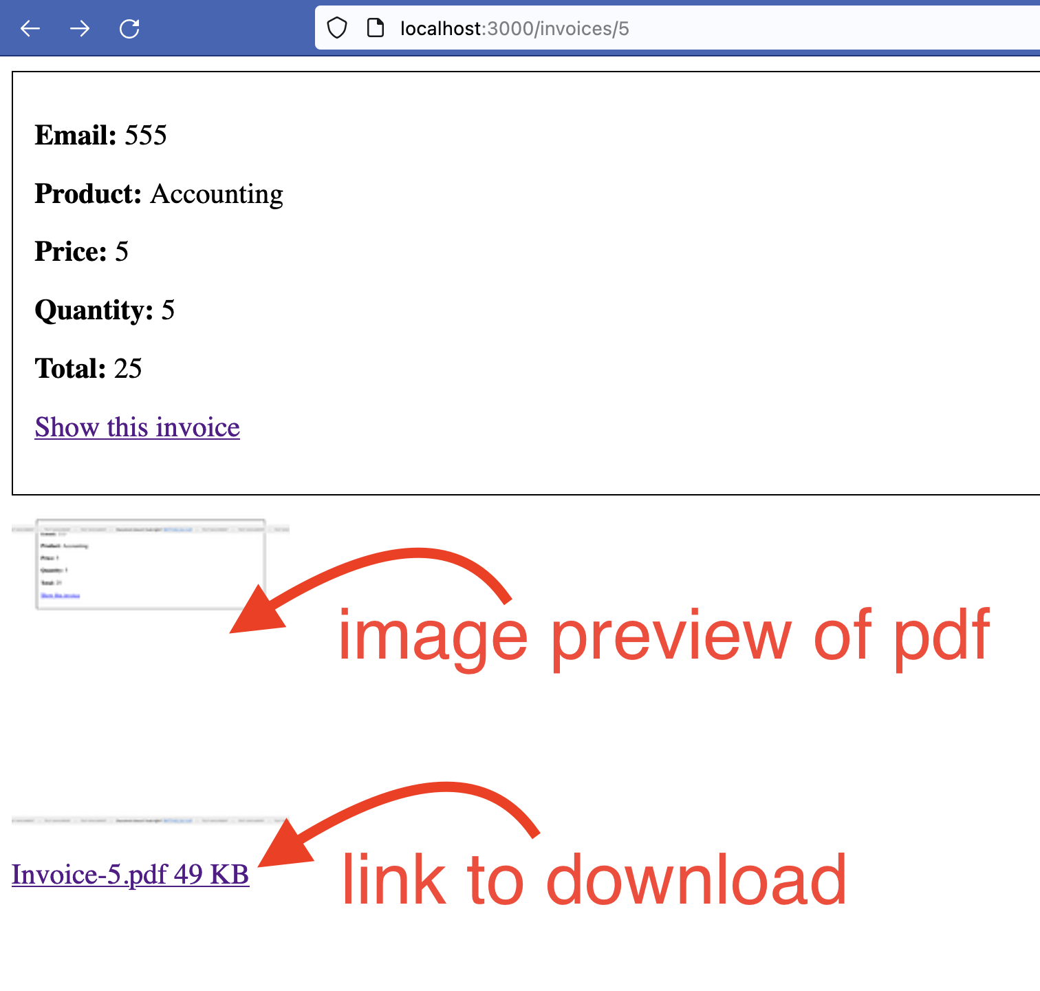 Приложение Rails с предпросмотром и ссылкой на PDF, созданный DocRaptor