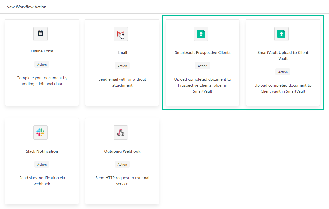 Доступные действия workflow