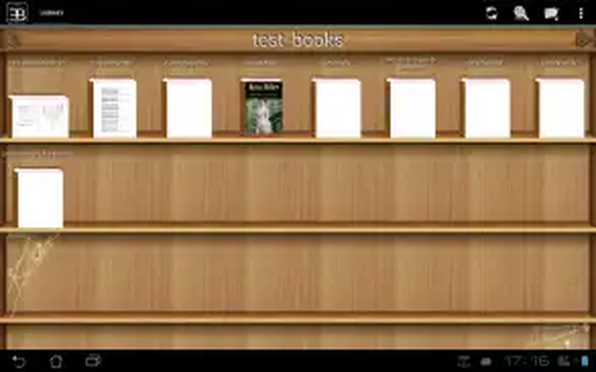 Библиотека и первый рабочий экран в EBookDroid