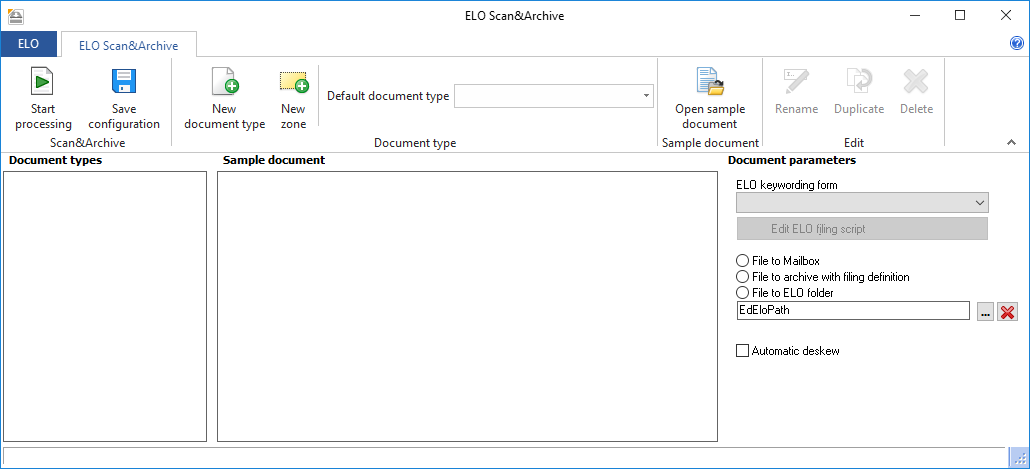 Рабочее окно ELO Scan and Archive