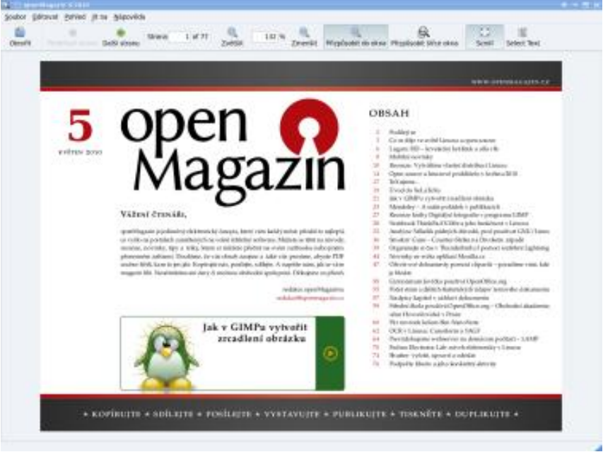 EPDFView в окружении Xfce при просмотре выпуска OpenMagazin