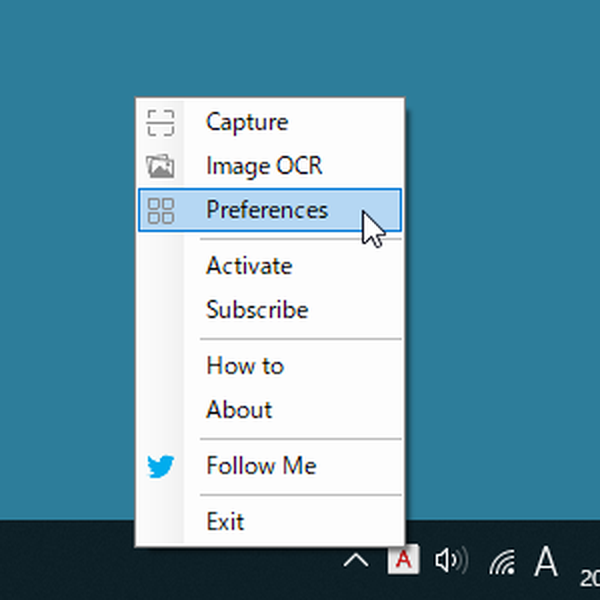 Меню Easy Screen OCR в области уведомлений Windows