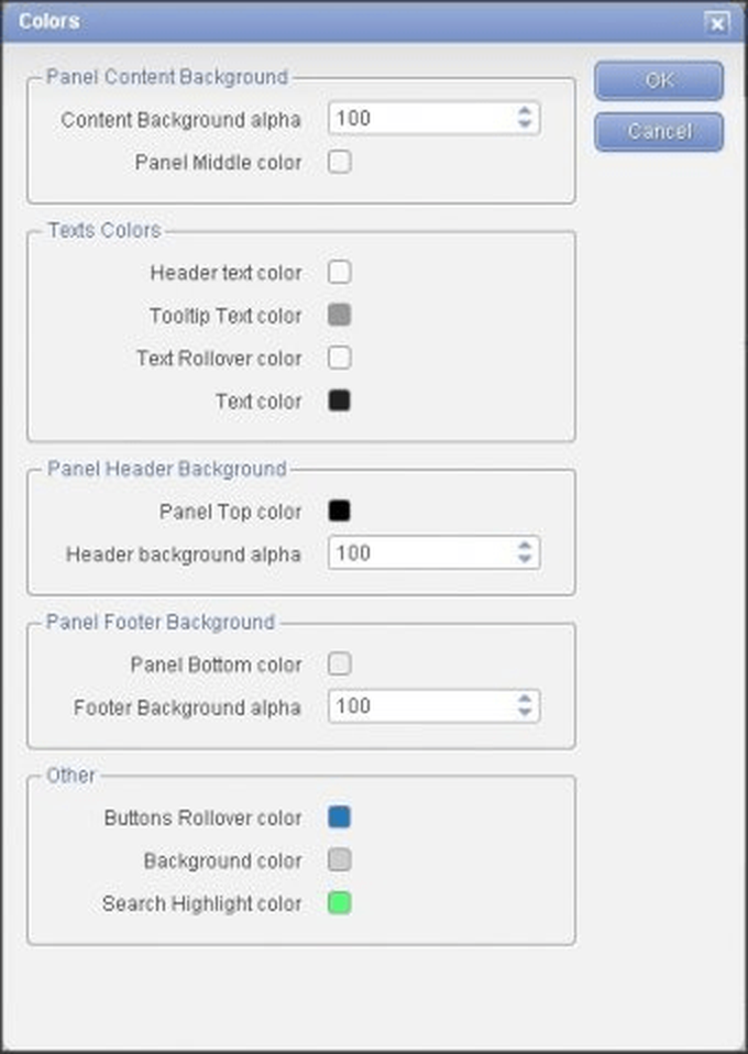 Окно настройки цветов Flipping PDF Reader