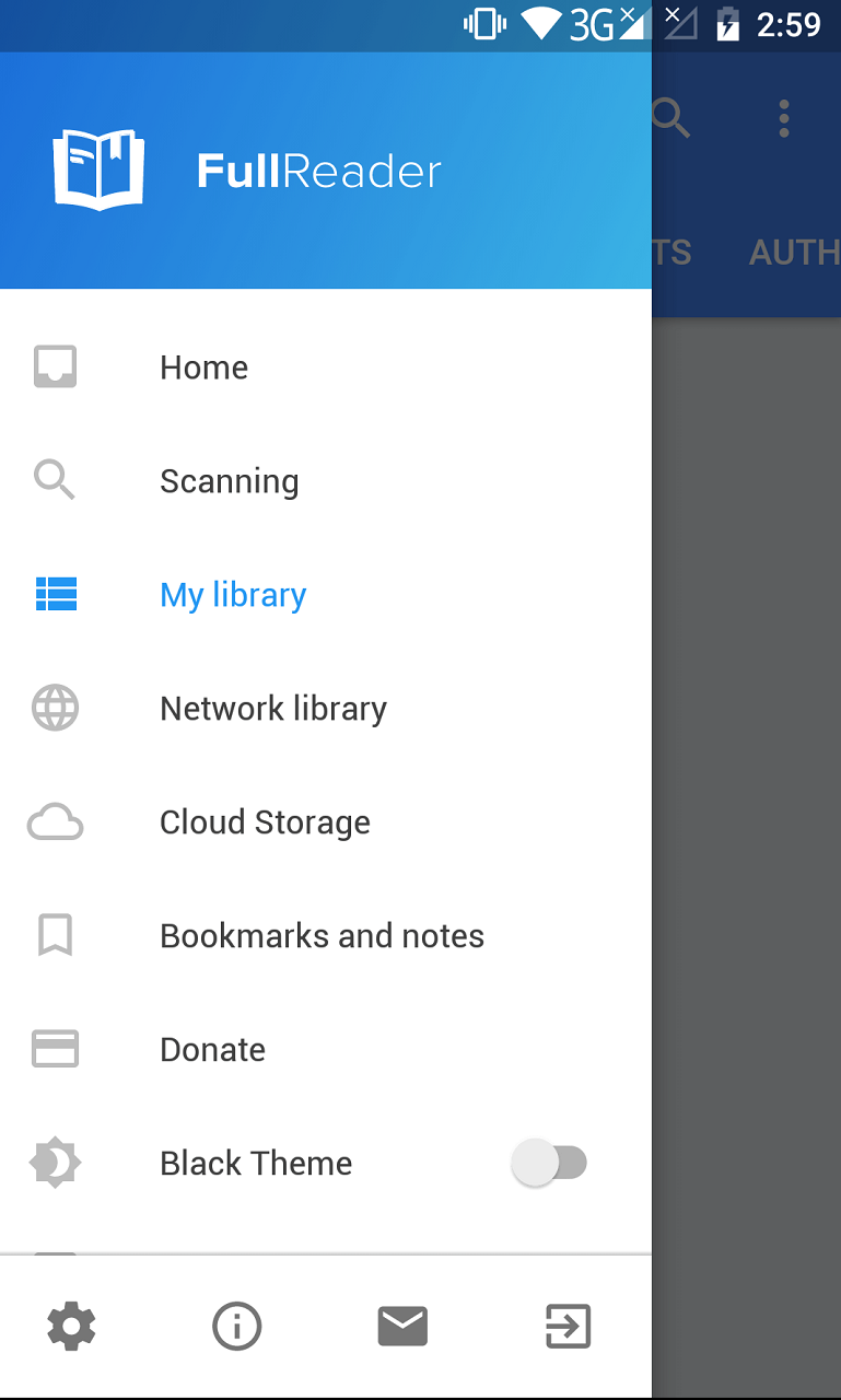 Боковое меню FullReader