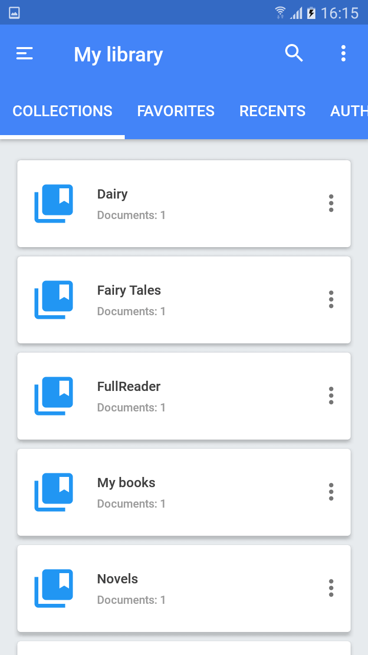 Коллекции в библиотеке FullReader