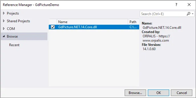 Добавление сборки GdPicture в Reference Manager