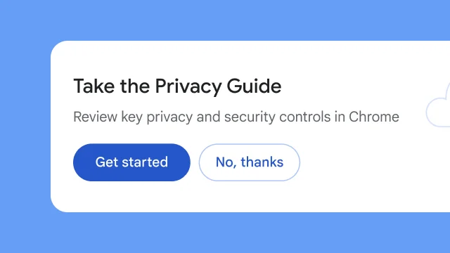 Окно запуска руководства по конфиденциальности Chrome