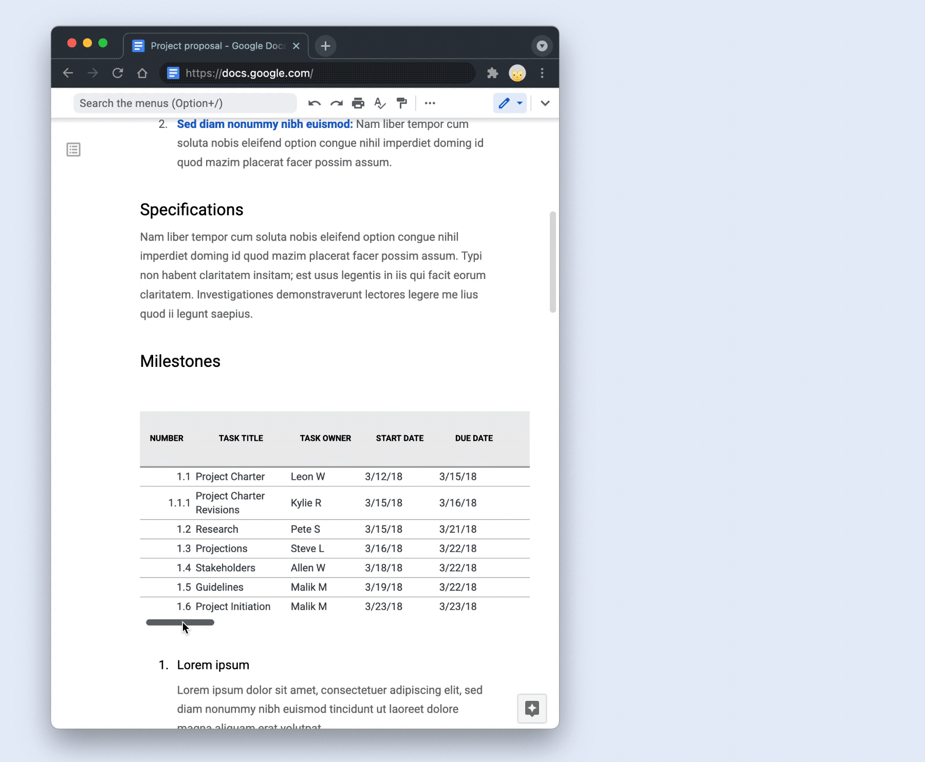Переключение Google Docs в режим без страниц