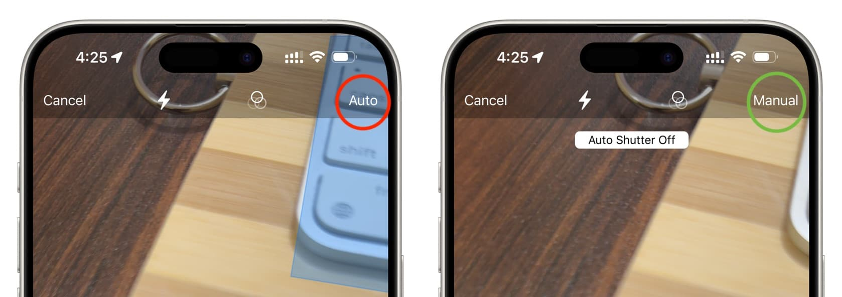 Автоматический и ручной режимы сканирования на iPhone