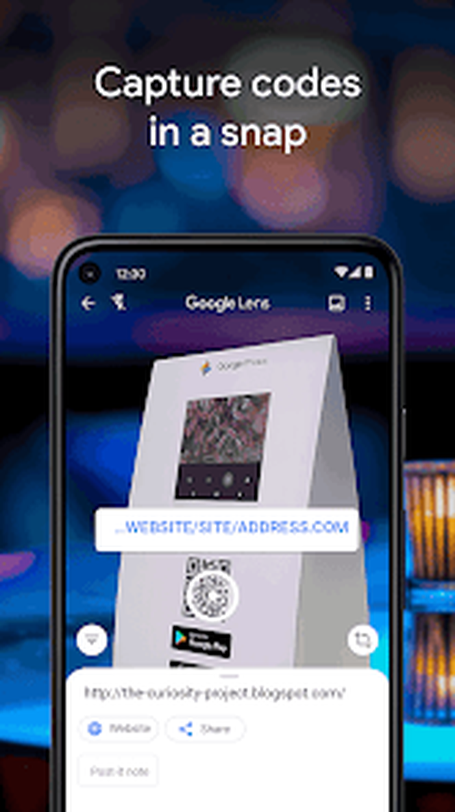 Интерфейс Google Lens: 02 scan codes