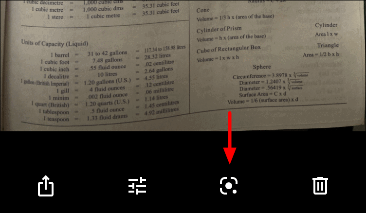 Мобильный интерфейс Google Photos OCR