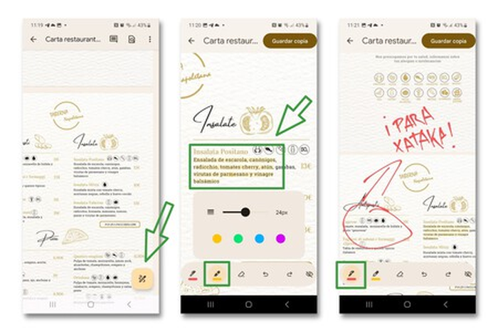 Инструменты рукописного аннотирования PDF в Google Drive для Android