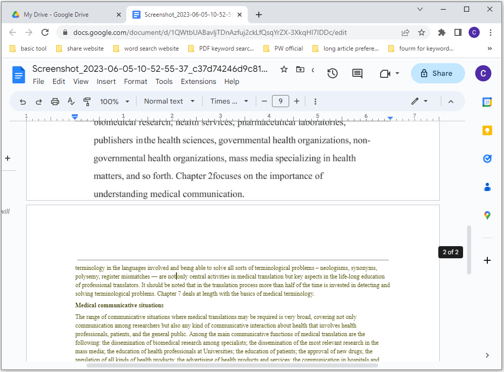 Извлечение текста из изображения при открытии файла в Google Docs