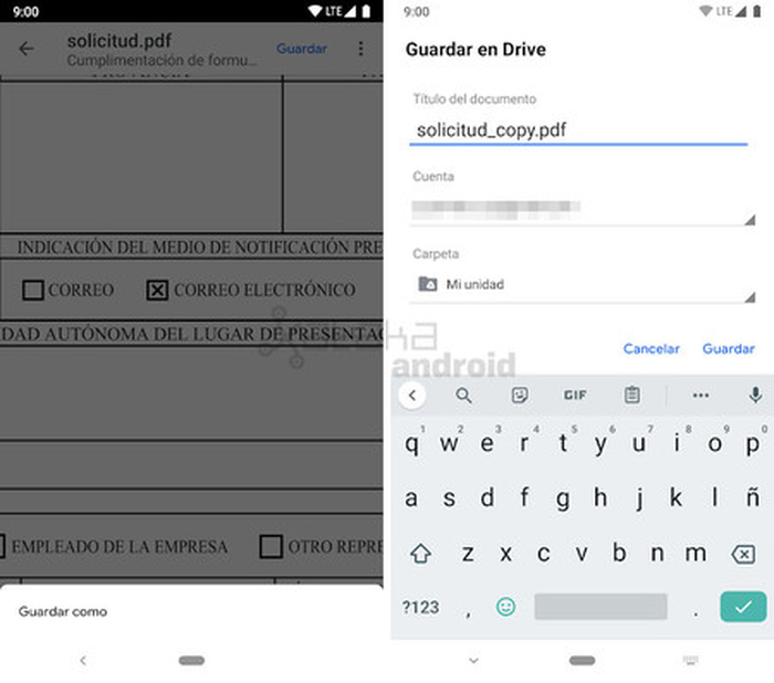 Сохранение заполненной PDF-формы в Google Drive под отдельным именем
