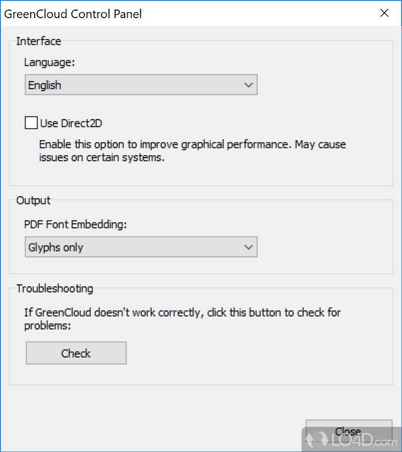 GreenCloud Control Panel и проверка неисправностей