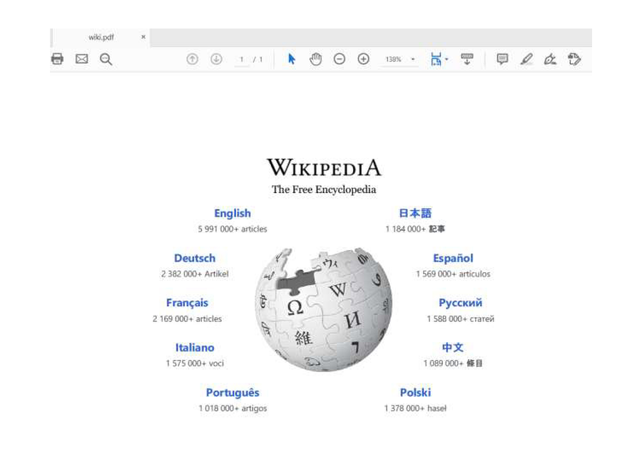 PDF-результат рендеринга веб-страницы в IronPDF