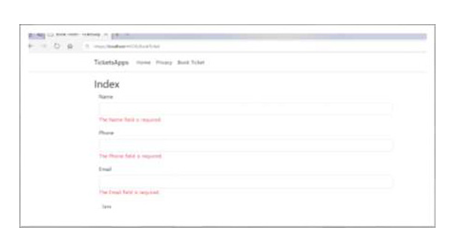Razor-представление, отображённое перед созданием PDF