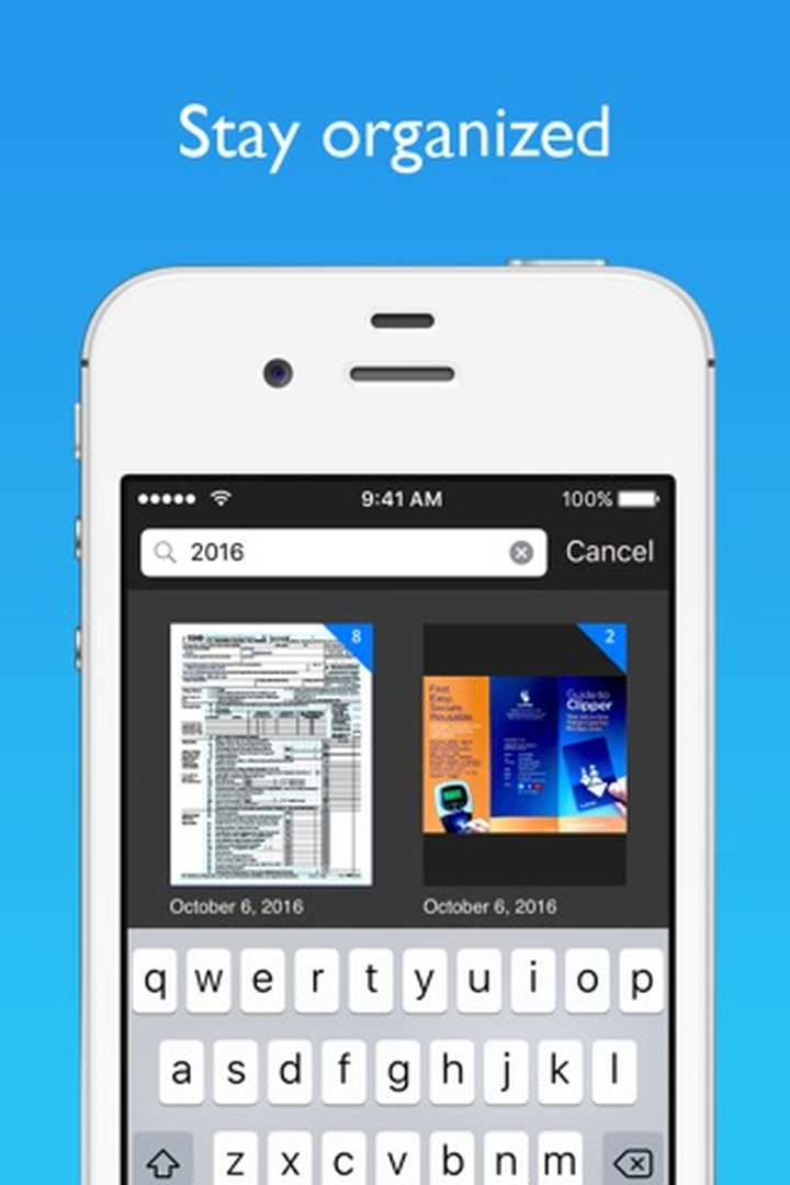 Поиск документов в библиотеке JotNot Scanner