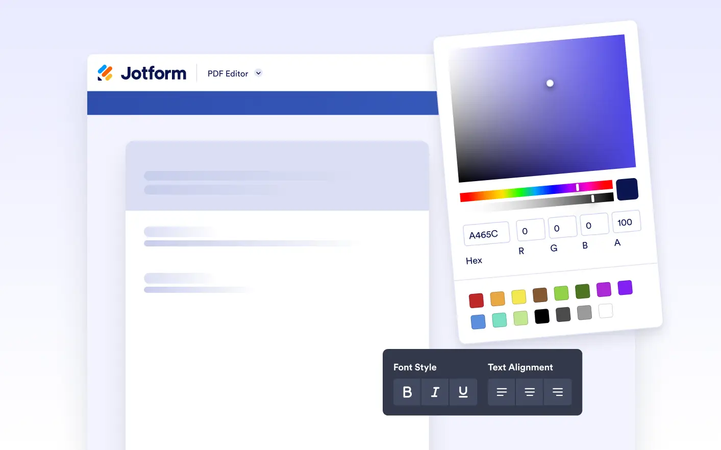 Настройка цвета и оформления PDF в Jotform
