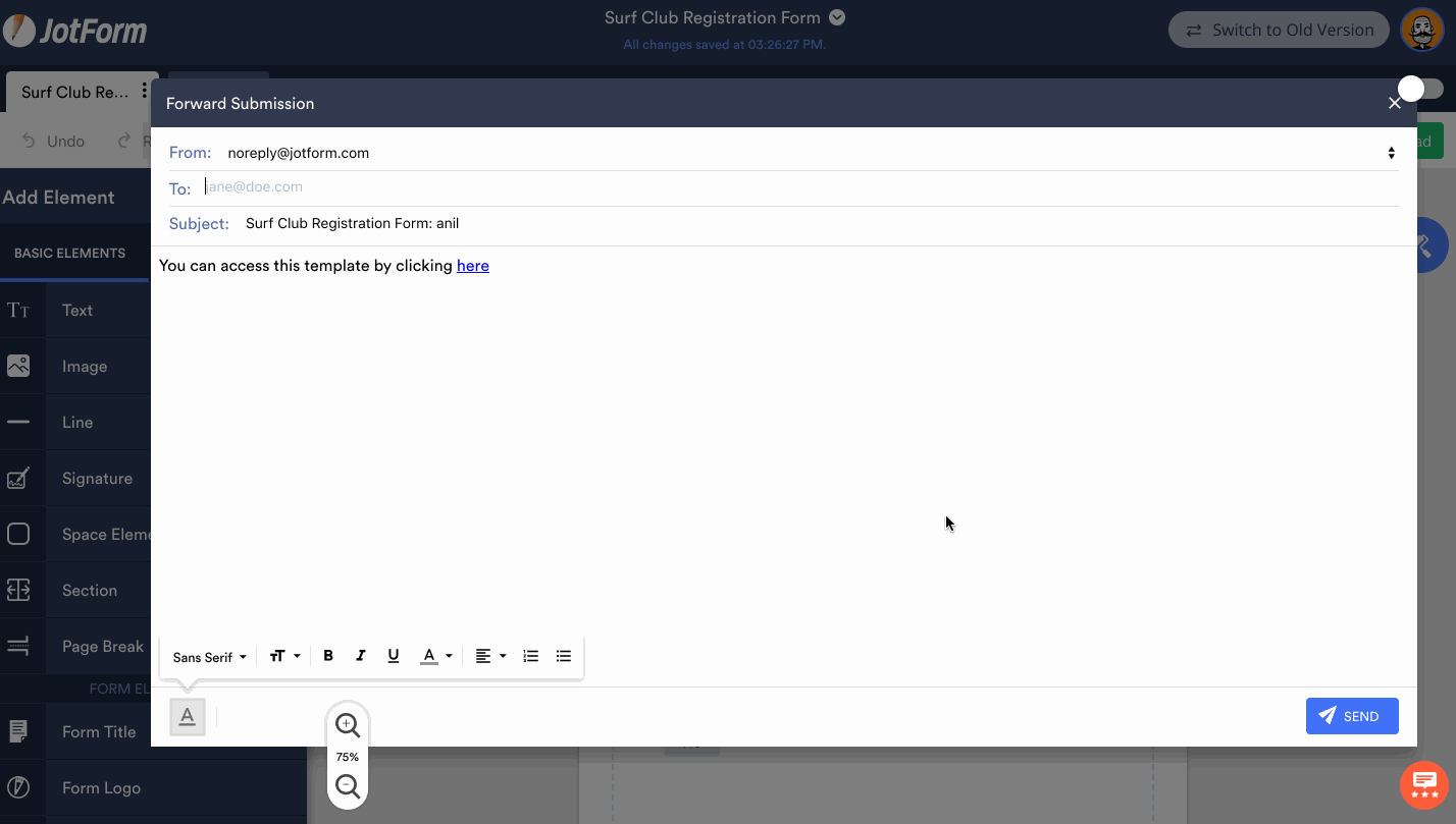 Отправка PDF по электронной почте из Jotform