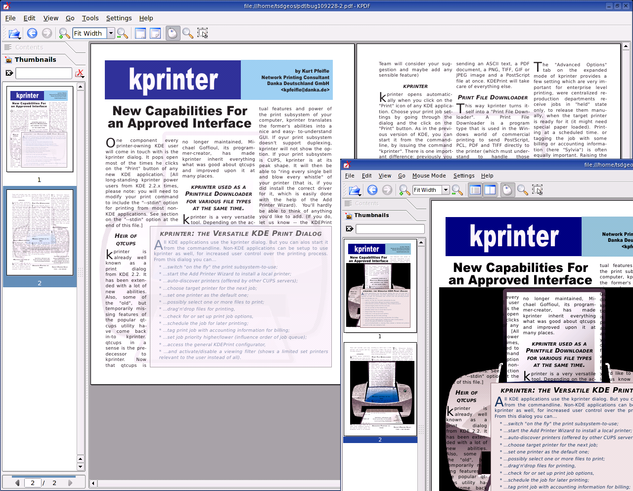 Отображение прозрачности и графики в KPDF