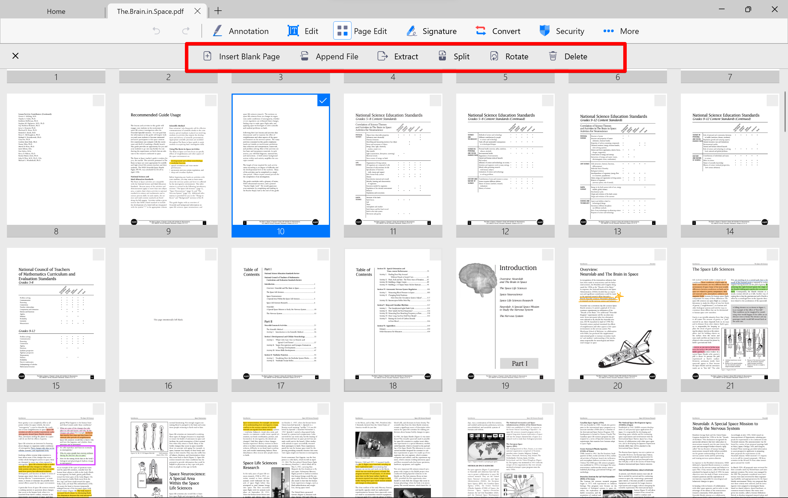Сетка управления страницами Kdan PDF Reader