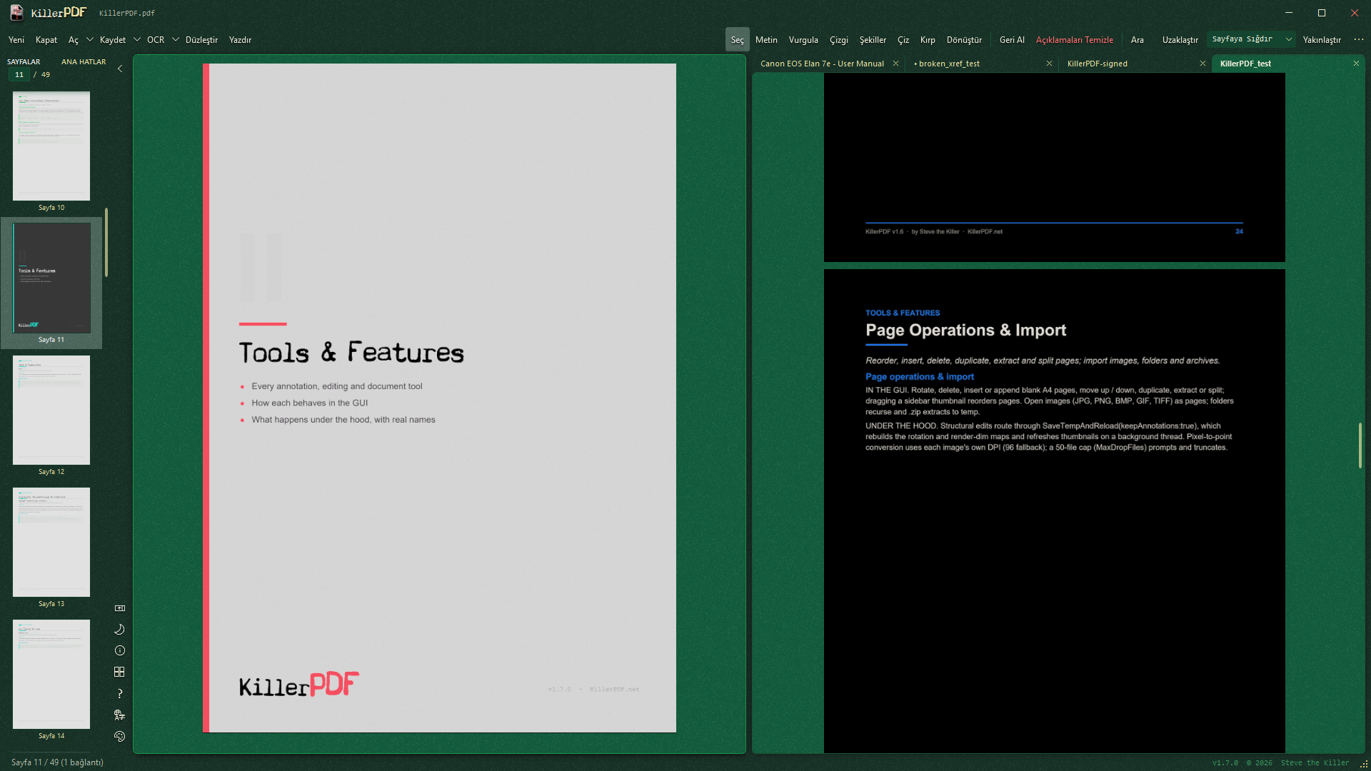 Два документа рядом в KillerPDF