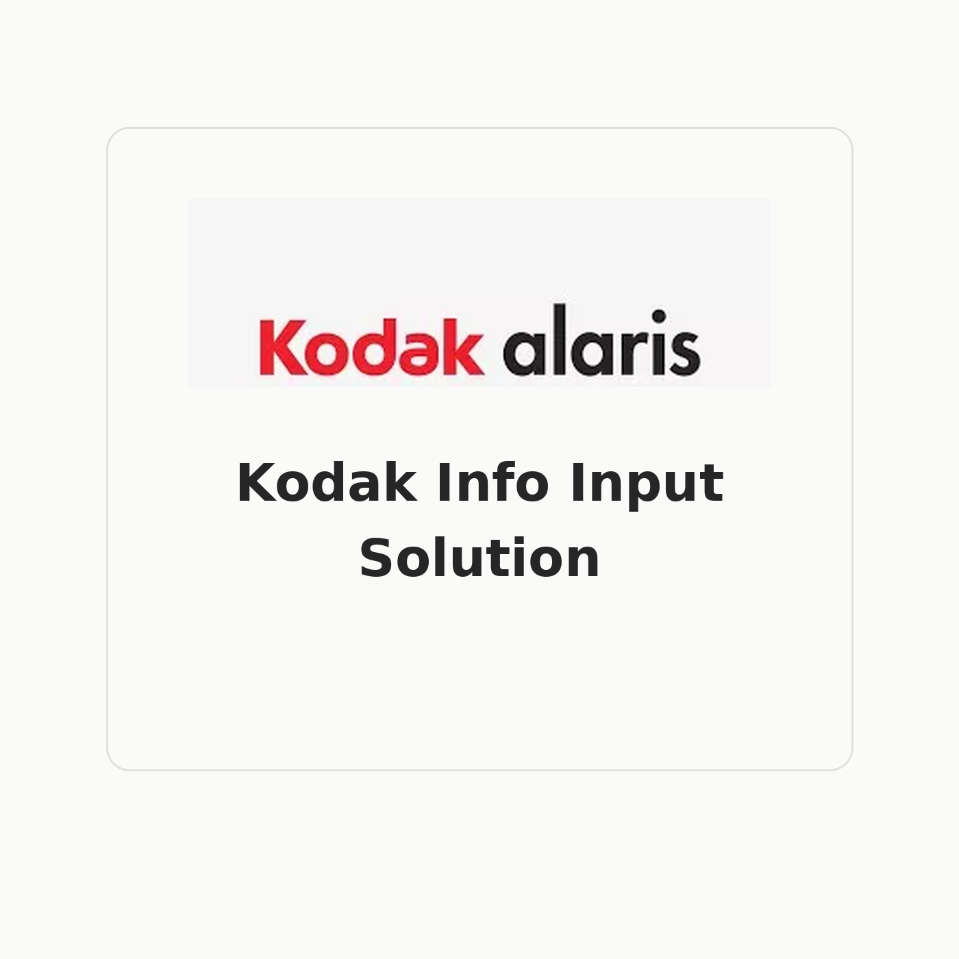 Kodak Info Input Solution