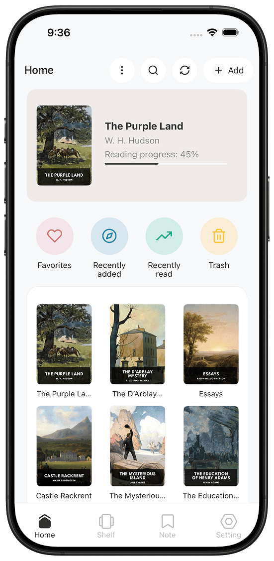 Мобильный интерфейс библиотеки Koodo Reader