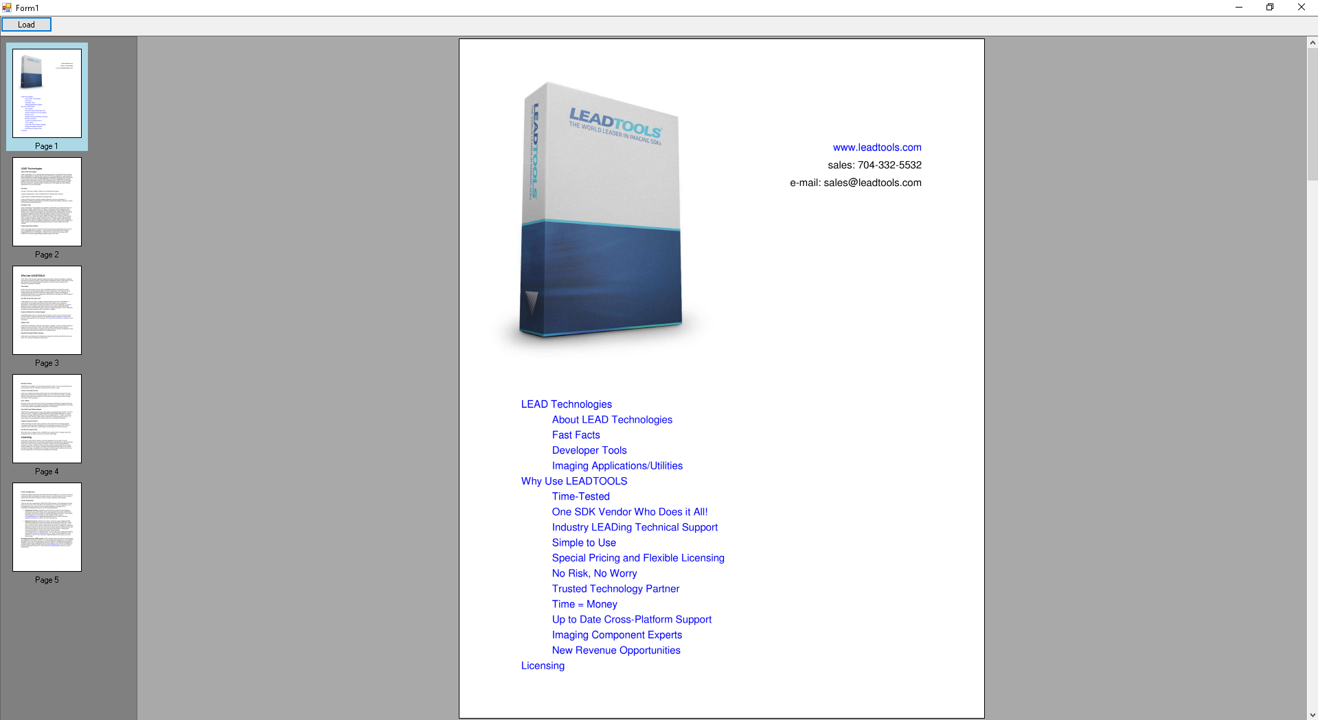 Открытый PDF в демонстрационном окне Document Viewer