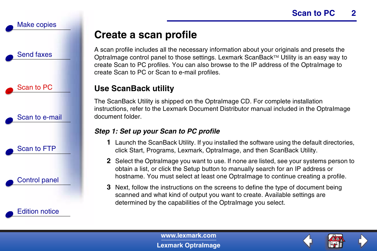 Официальная инструкция по созданию профиля ScanBack на компьютере