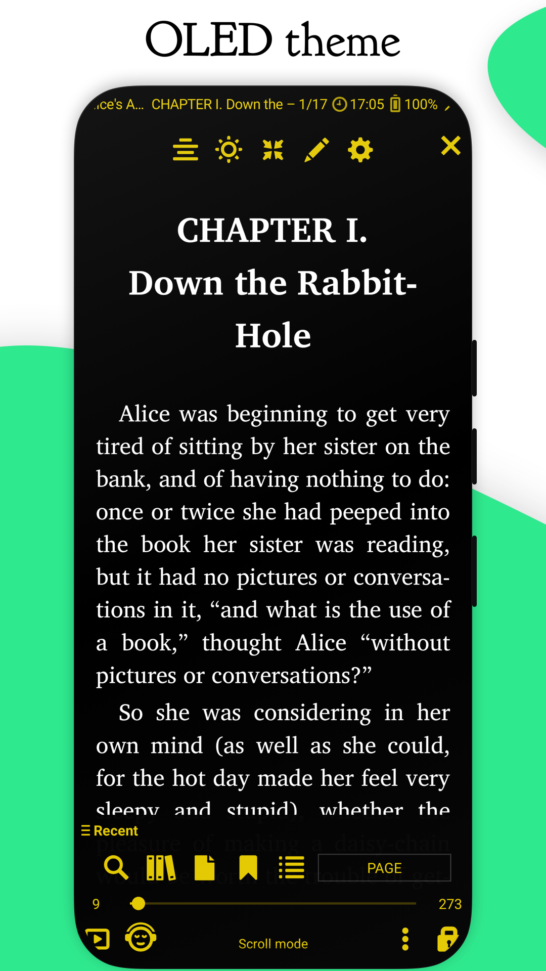 Чёрная OLED-тема Librera Reader