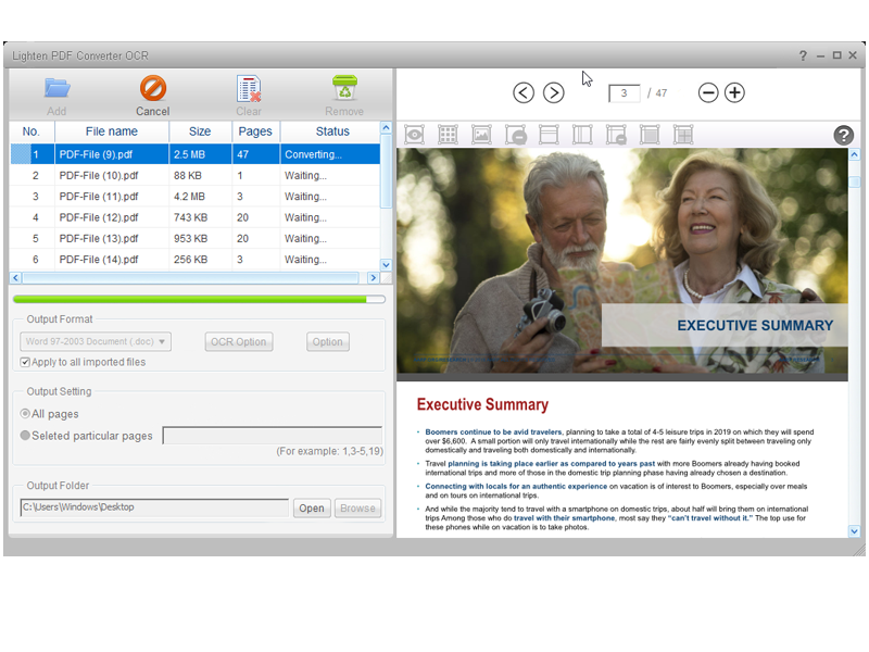 Пакетная очередь PDF в Lighten PDF Converter OCR