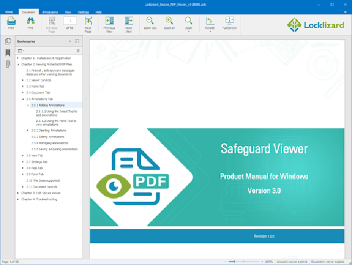 Защищённый документ PDC в Safeguard Viewer