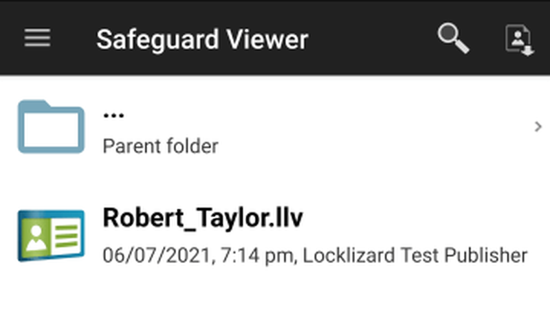 Выбор файла лицензии LLV для Locklizard Safeguard Viewer на Android