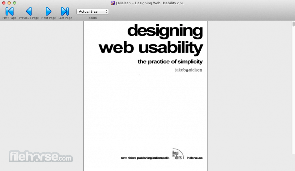 MacDjView показывает книгу в масштабе Actual Size