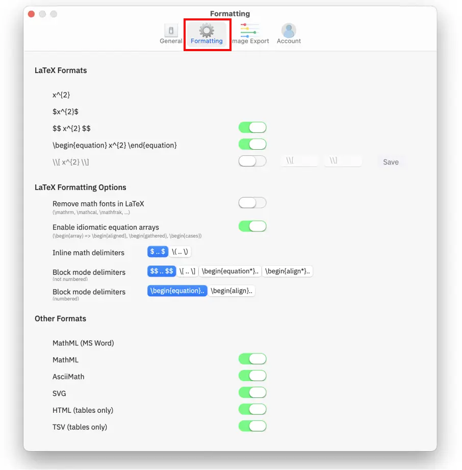 Интерфейс Mathpix Snip: особенности macos