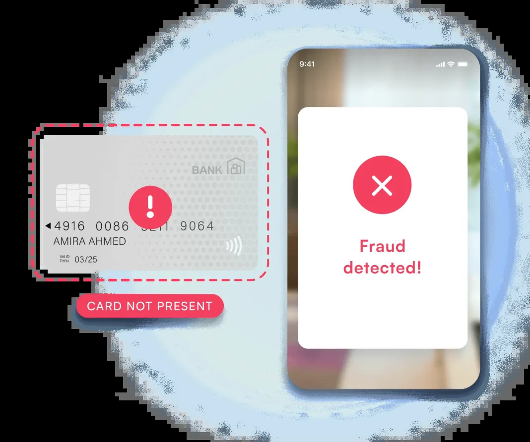 Предупреждение BlinkCard об отсутствии физической карты