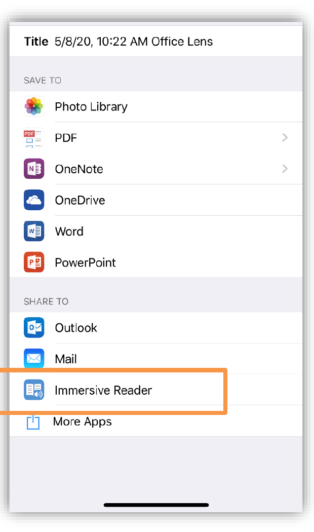 Экспорт Microsoft Office Lens на iOS