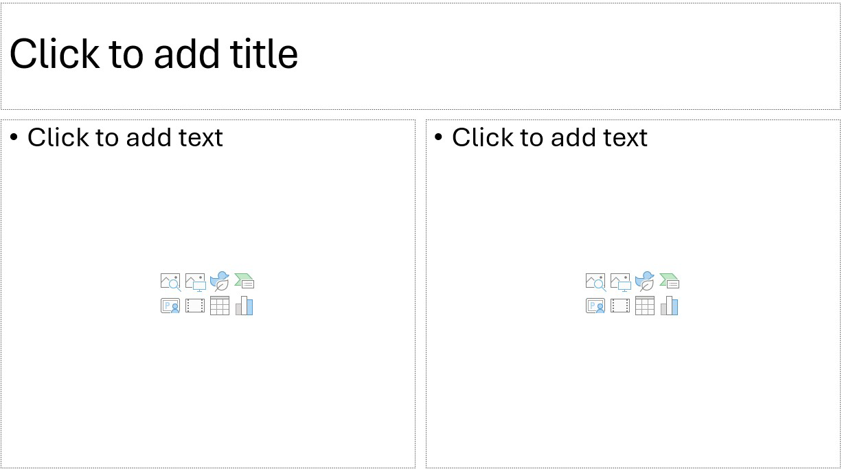 Макет слайда с областями содержимого Microsoft PowerPoint