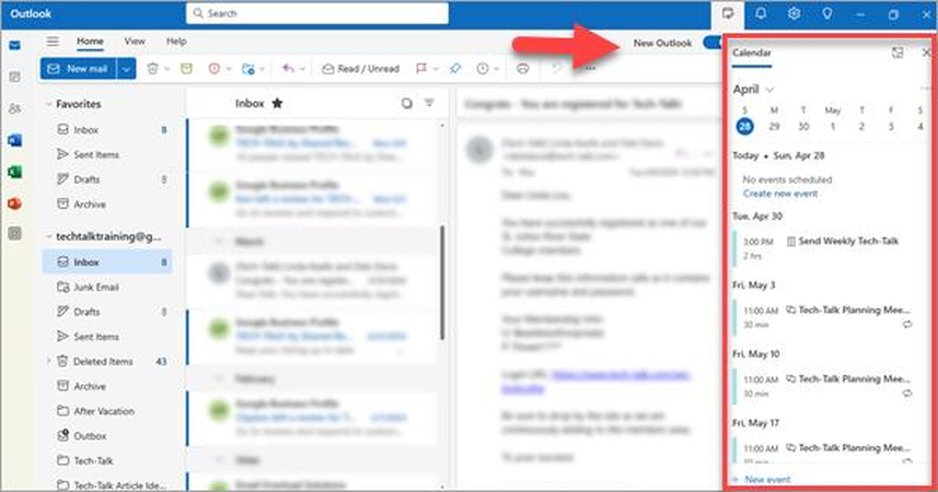 Сравнение нового и классического интерфейса Microsoft Outlook