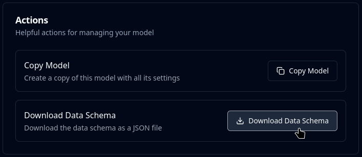 Действия модели Mindee и загрузка схемы данных JSON