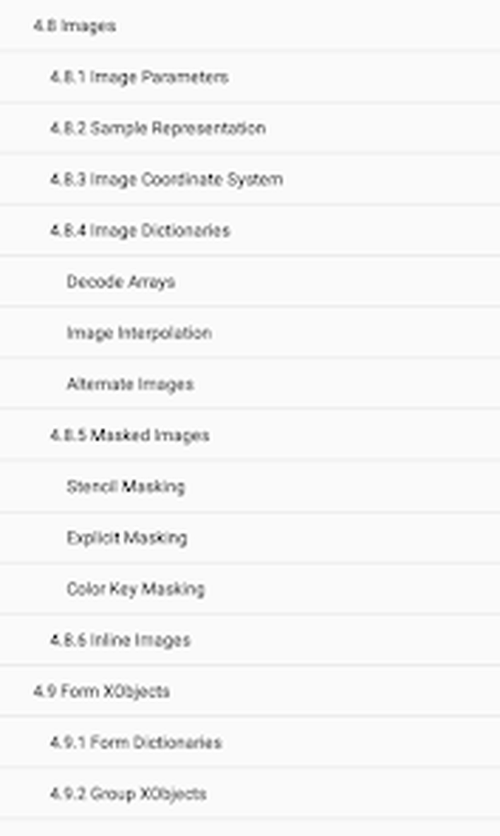 Оглавление документа в MuPDF Viewer