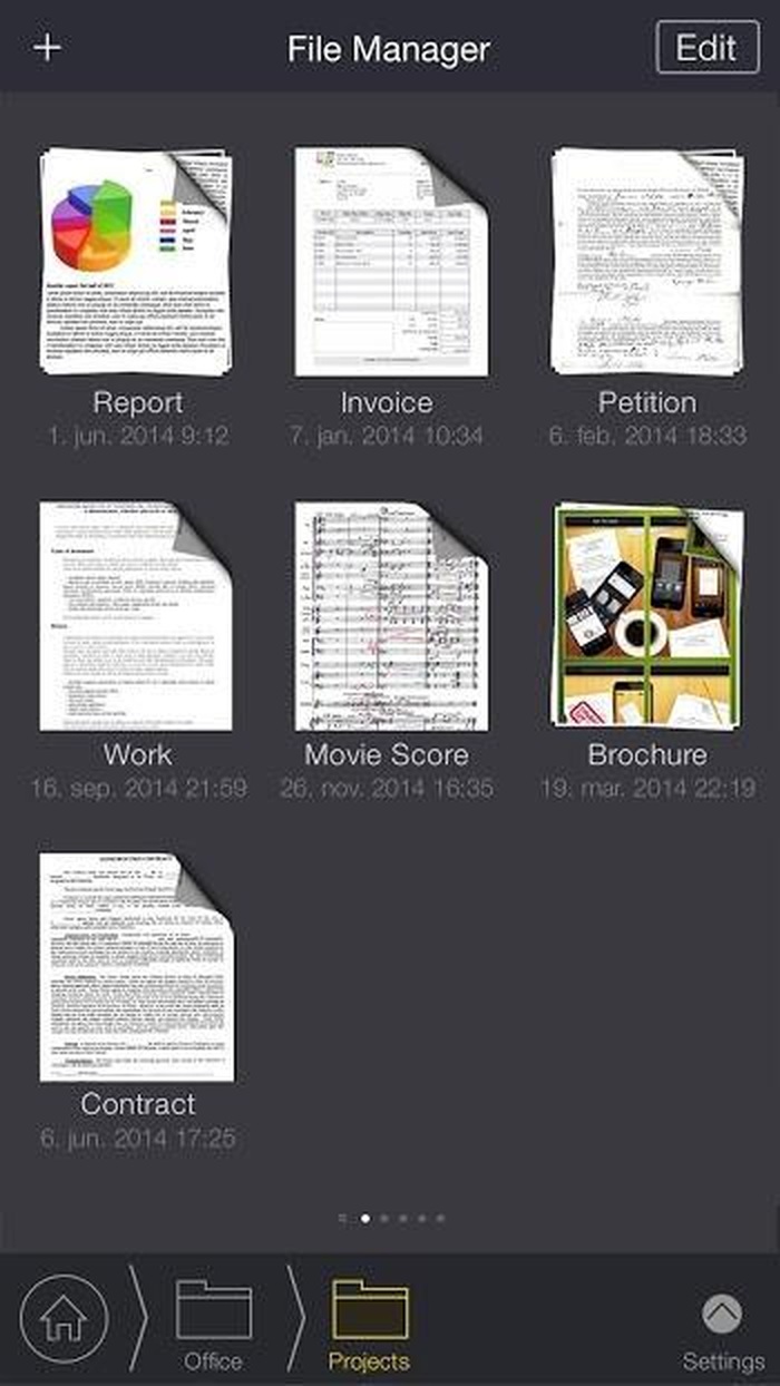 Android My Scans PRO: архивный файловый менеджер с папками Office и Projects