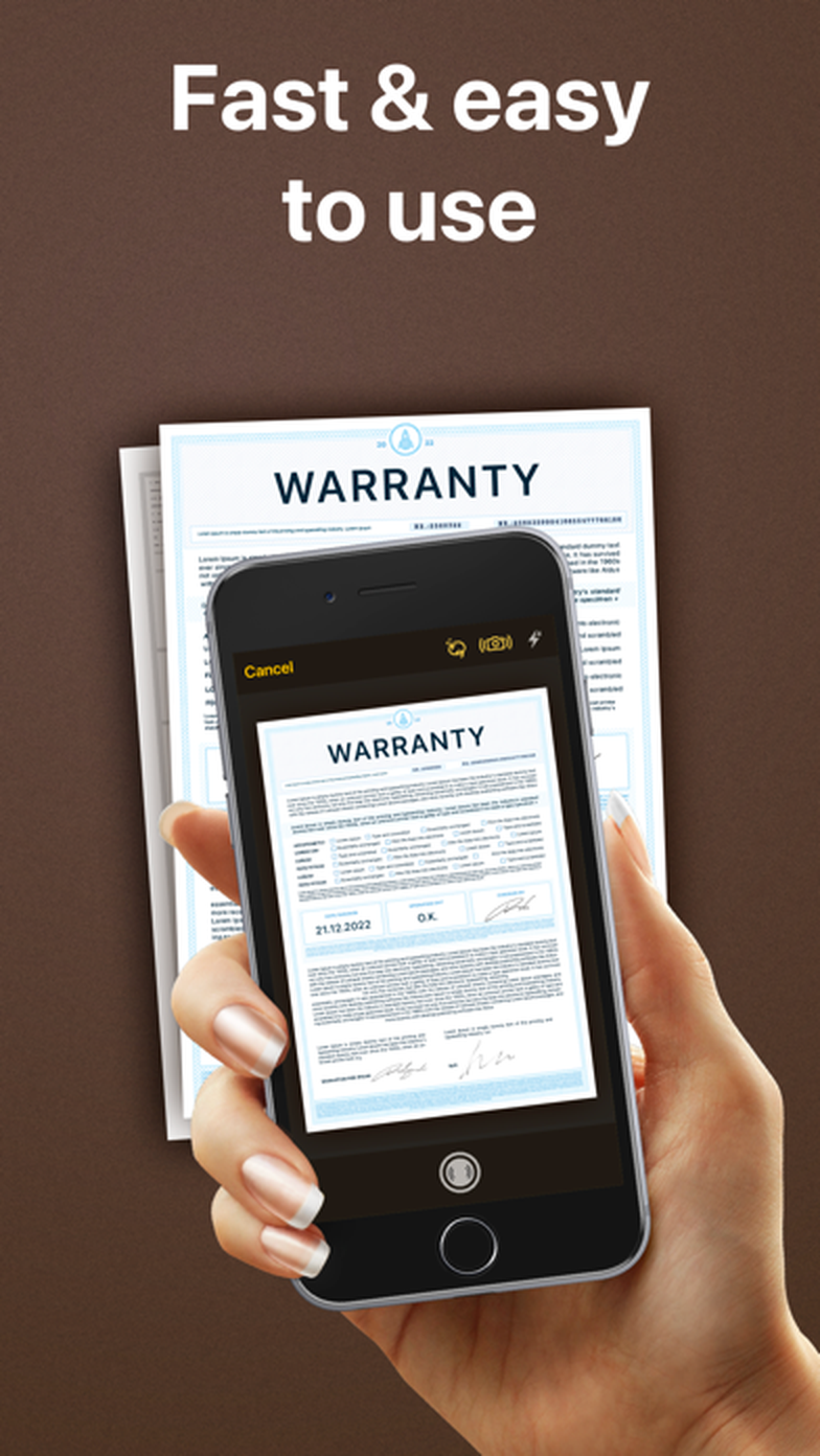 Экран камеры My Scans на iPhone