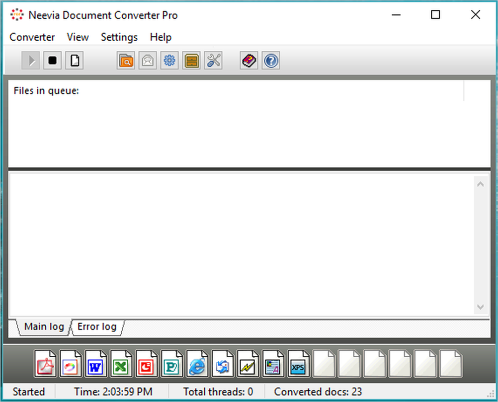 Главное окно Neevia Document Converter Pro